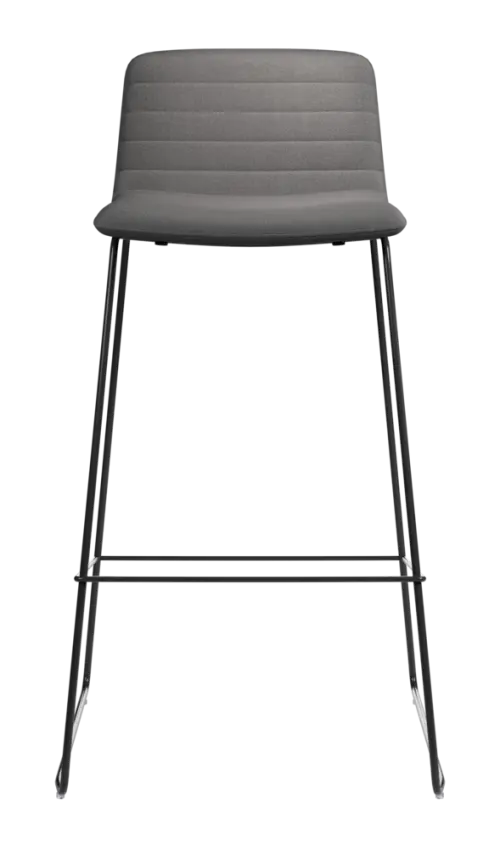 ARCA BAR BLACK, židle barová, látka šedá